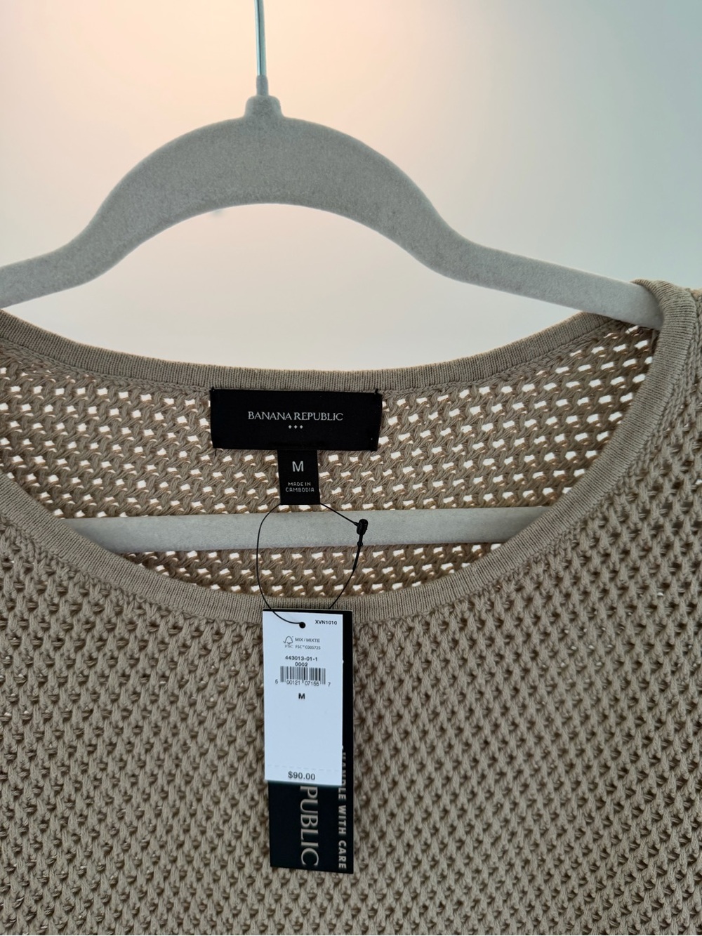 Banana Republic Tan Open-Weave Crewneck Sweater - Picture 2 of 6